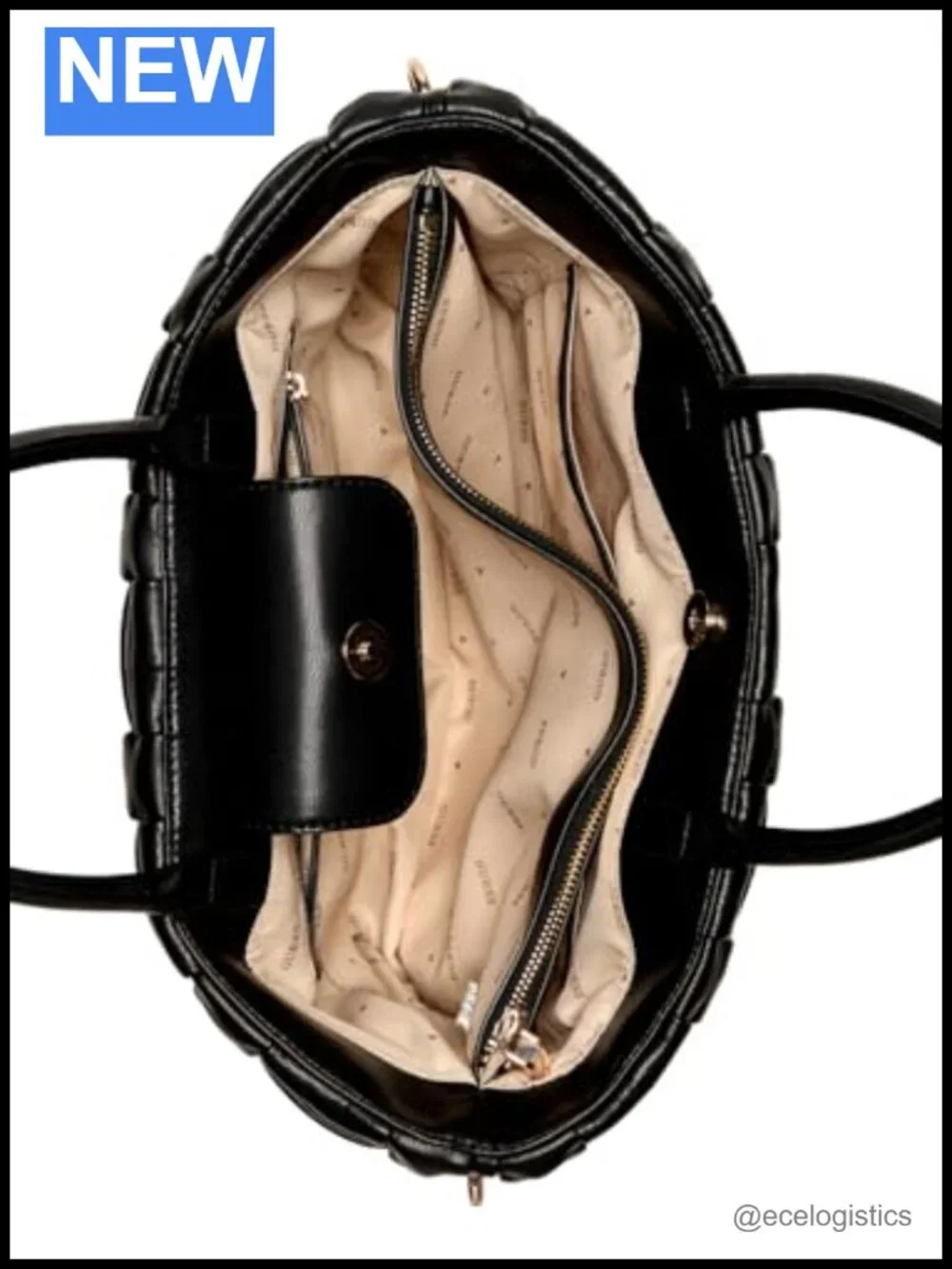 Satchel Handbag with Top Handle, Gold Hardware, Polyurethane